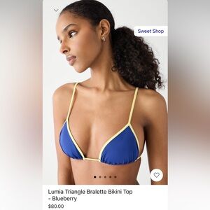 Frankie's Bikinis Lumia Top & Full Moon Micro Bottoms (Blueberry) Size Medium